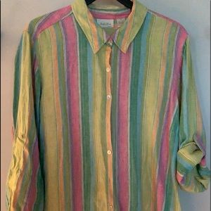 Beautiful, Pastel Striped Studio Works Button-down